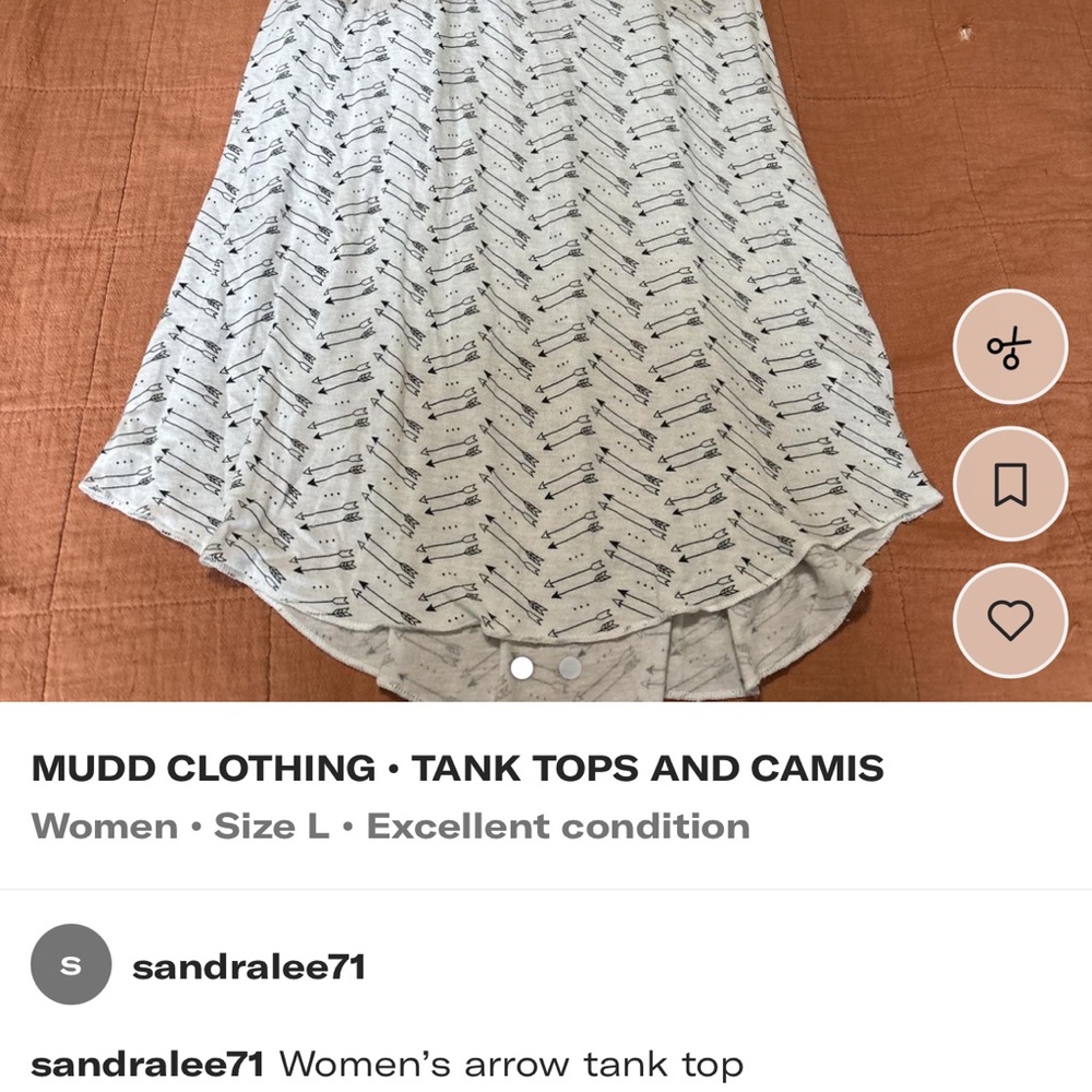 Mudd White and Black Arrow Tank Top